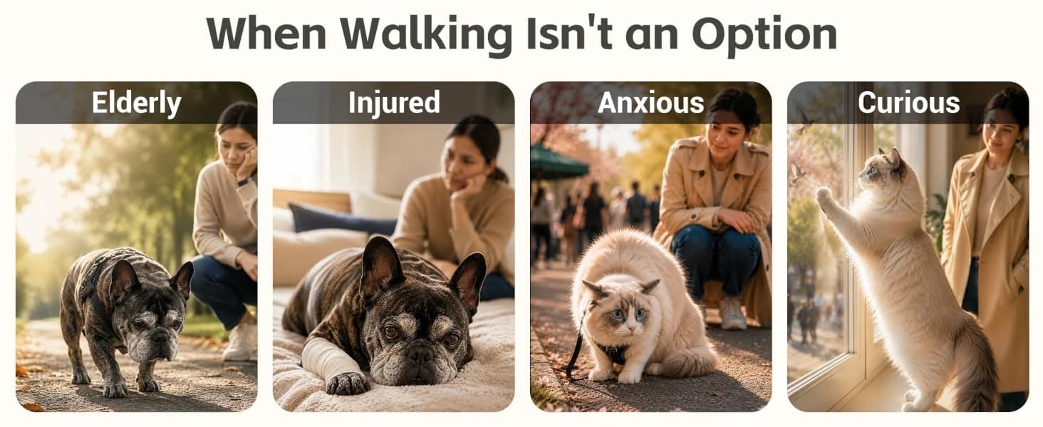 Folding Pet Stroller for Cats and Small Dog with Detachable Carrier — product details