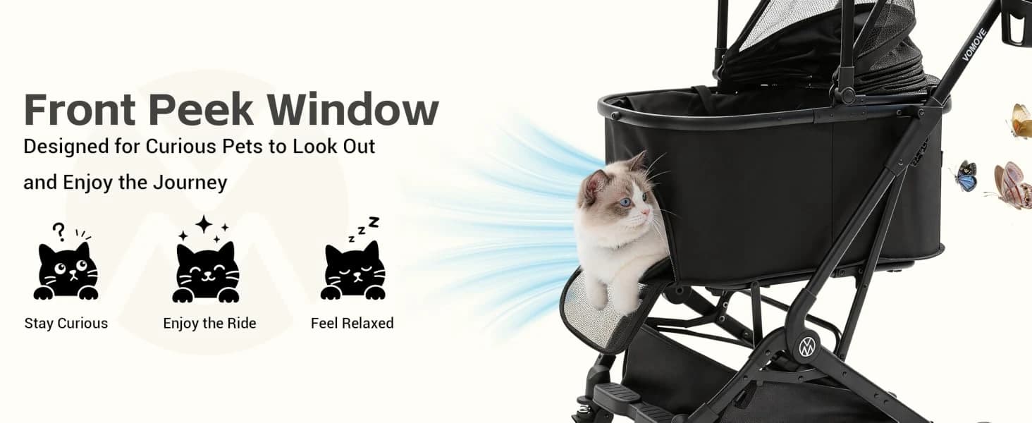 Folding Pet Stroller for Cats and Small Dog with Detachable Carrier — collection imagery