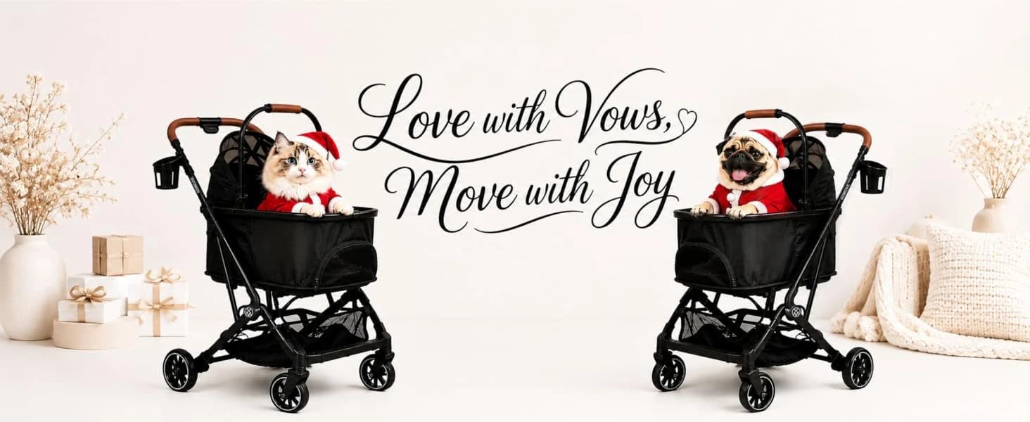 Folding Pet Stroller for Cats and Small Dog with Detachable Carrier — product details