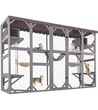 Cat House Window Outdoor Catio Cat Enclosures with 7 Platforms — collection imagery