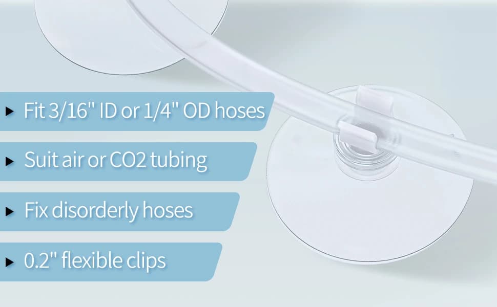 Aquarium Suction Cup Clips for Standard 3/16" ID Airline Tubing Clear Air Hose Holder Clamp Accessories for — product details