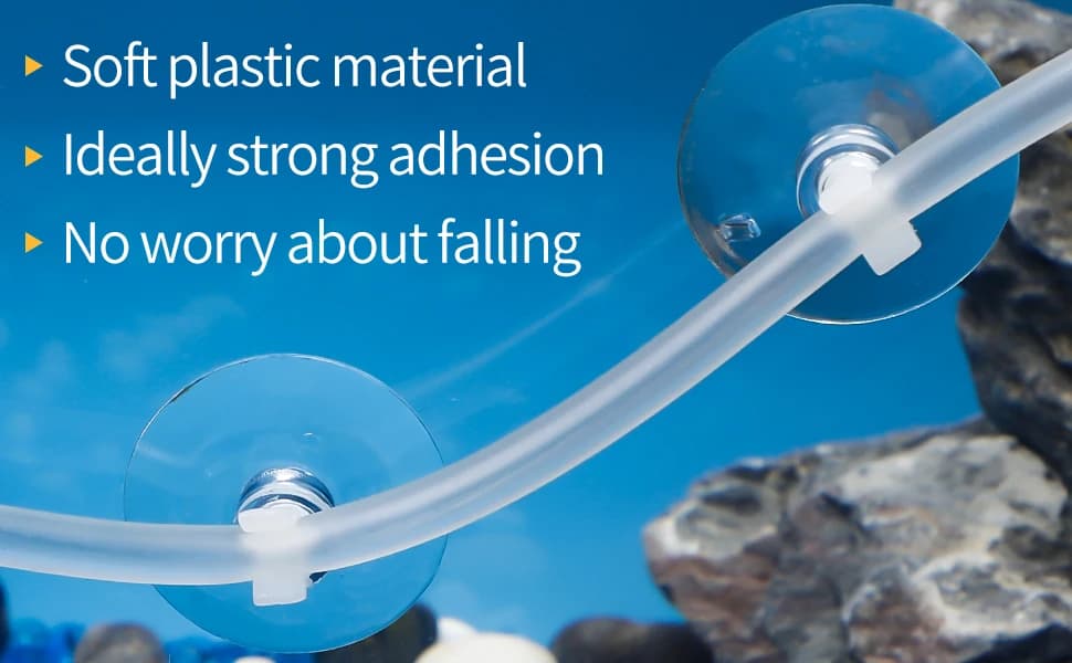 Aquarium Suction Cup Clips for Standard 3/16" ID Airline Tubing Clear Air Hose Holder Clamp Accessories for — product details