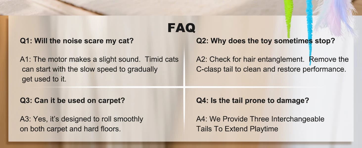 Interactive Cat Toy Ball - Automatic Interactive Cat Toys for Indoor Cats with 3 Tails — 2 Speeds Rechargeable — product details