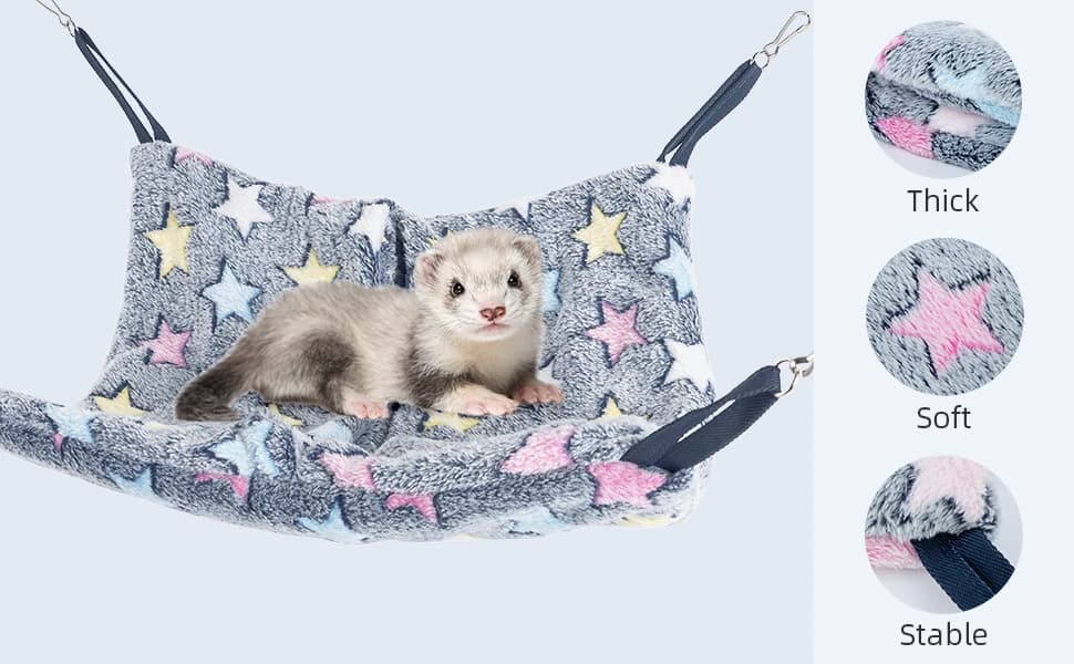 Hanging Hammock Nap Sack Swing Bag Pet Sleeper for Ferret Rat Sugar Glider and Other Small Animals (Cream — product details