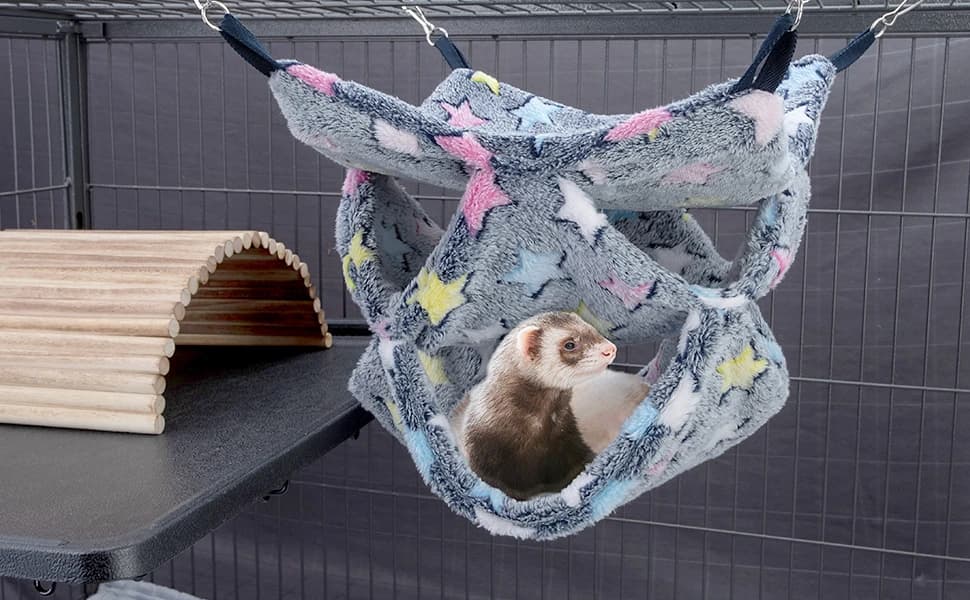 Hanging Hammock Nap Sack Swing Bag Pet Sleeper for Ferret Rat Sugar Glider and Other Small Animals (Cream — product details