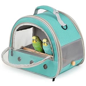 Bird Carrier — Portable Small Bird Parrot Parakeet Carrier with Standing Perch and Mat — collection imagery