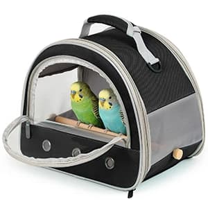 Bird Carrier — Portable Small Bird Parrot Parakeet Carrier with Standing Perch and Mat — collection imagery