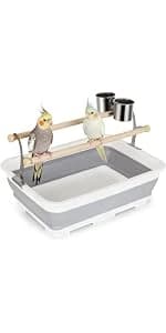 Bird Carrier — Portable Small Bird Parrot Parakeet Carrier with Standing Perch and Mat — product details