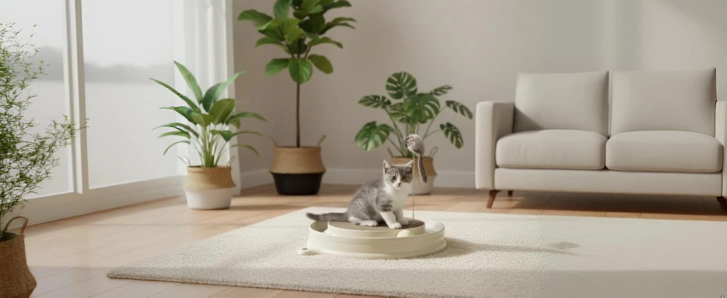 Cat Scratcher Toy with Ball Track for Indoor Cats and Kittens — Fits seamlessly into your home décor