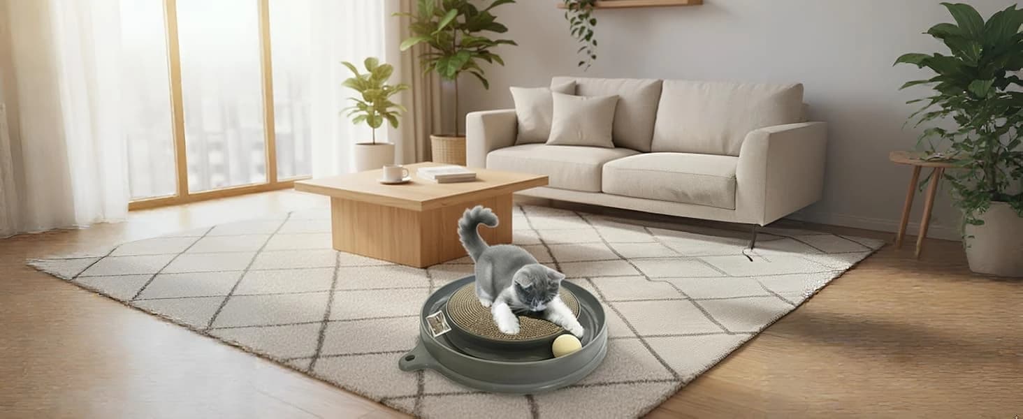 Cat Scratcher Toy with Ball Track for Indoor Cats and Kittens — Make Your Cats Happiness !!!