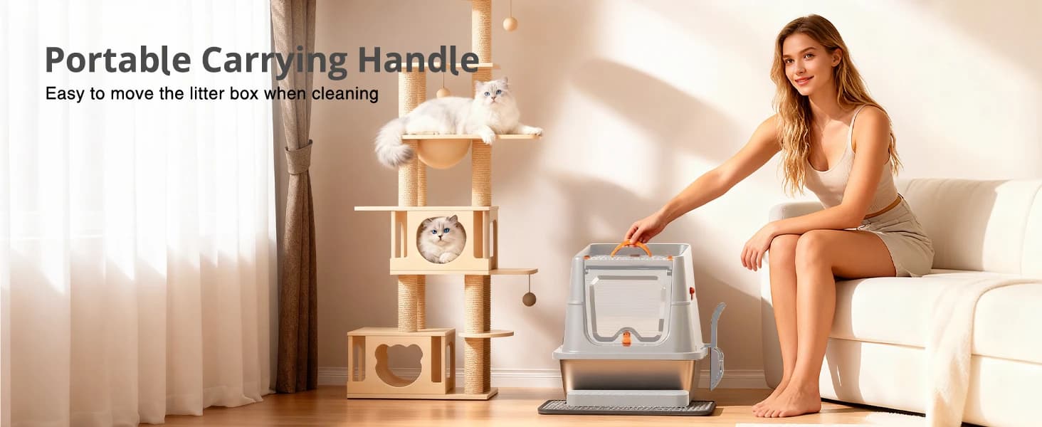 Stainless Steel Litter Box with Lid — product details