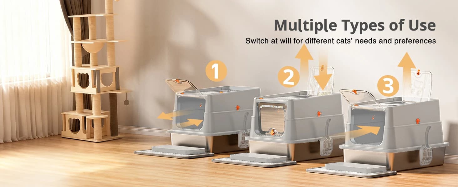 Stainless Steel Litter Box with Lid — product details