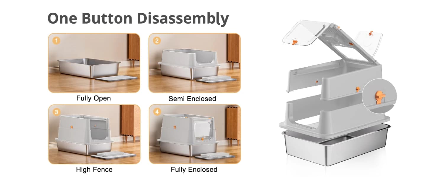 Stainless Steel Litter Box with Lid — product details