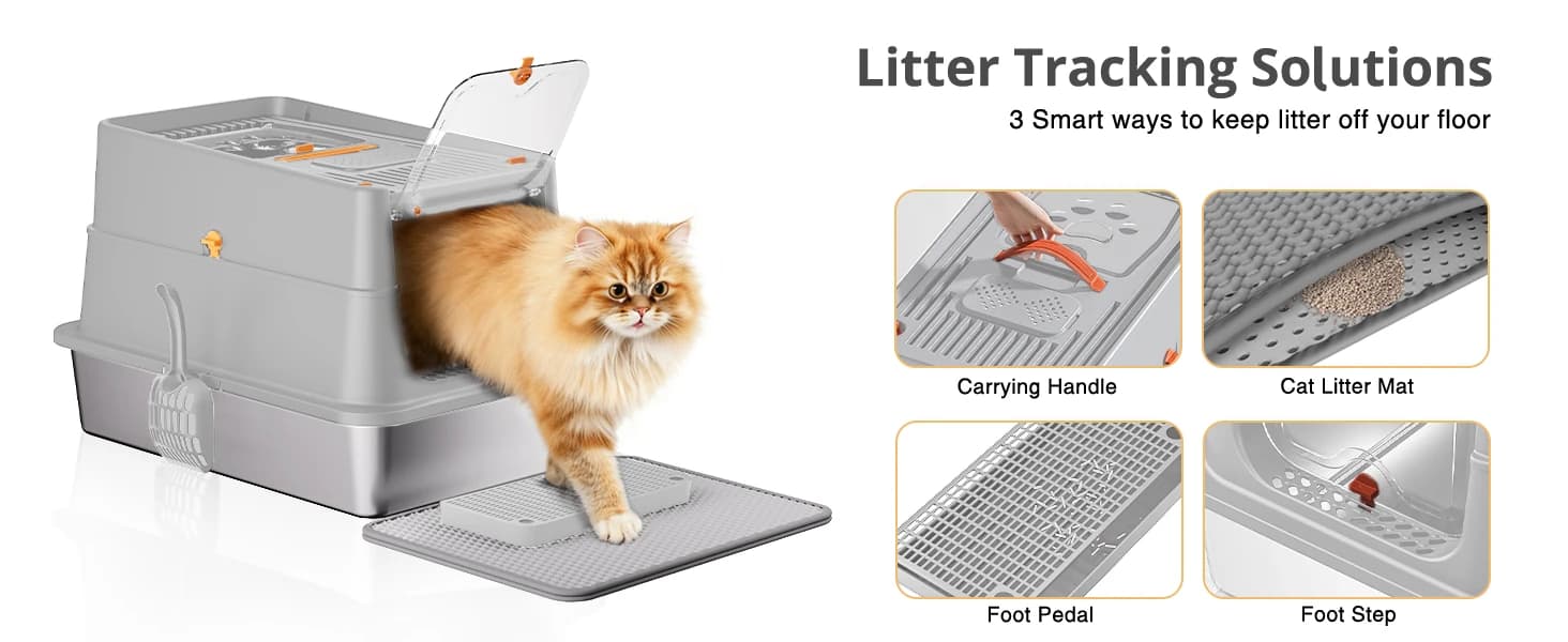 Stainless Steel Litter Box with Lid — product details