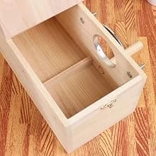 Wood Parakeet Nest Box with Natural Nesting Pads — Stainless Steel Ring