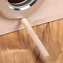 Wood Parakeet Nest Box with Natural Nesting Pads — Stainless Steel Ring