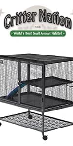 Guinea Habitat Plus Cage — Includes Divider Panel and Hinged Top — product details