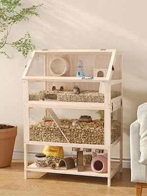 Wooden Hamster Cage with Storage Shelf for Dwarf — product details