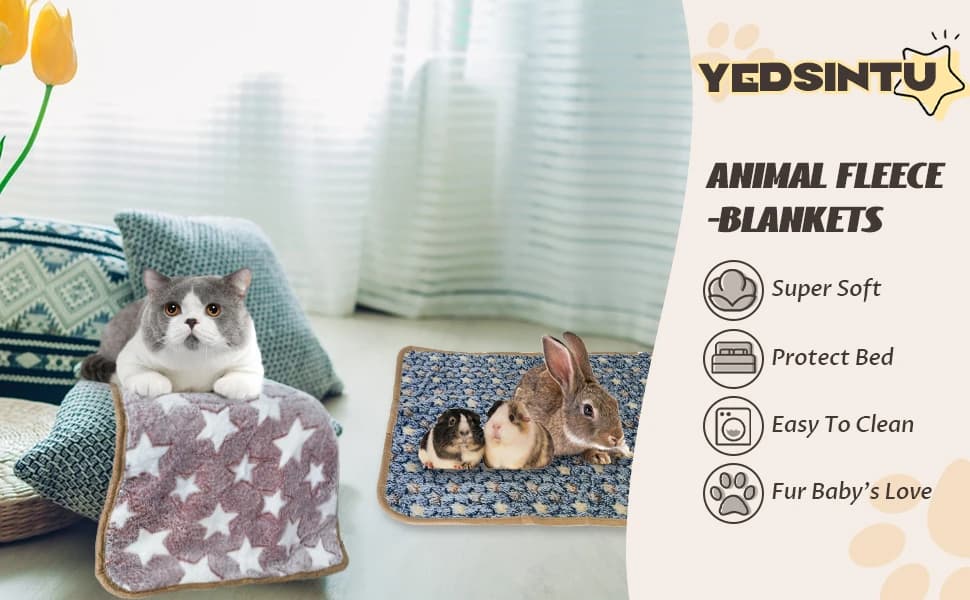 6 Pcs Absorbent Guinea Pig Blankets Washable Small Animal Fleece Bedding Cage Liners Reusable Pet Pee Pad Sleep — product details