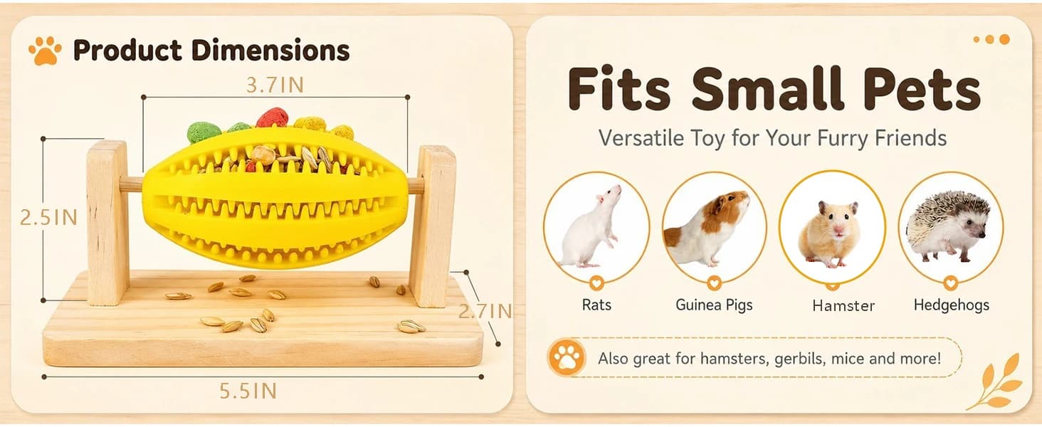 Hamster Enrichment Toys — Guinea Pig Rotating Foraging Toys Interactive Feed Game for Boredom — product details