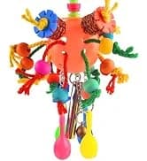 Bird Perch Bird Feeding Cup Parrot Wood Perch Stand Toy Bird Cage Accessory for Parakeet Lovebird Conure Budgie — collection imagery
