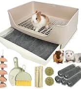 Rabbit Litter Box Bunny Litter Box Guinea Pig Potty Trainer Corner Bedding Pet Potty Pan for Rabbit Guinea Pig — collection imagery