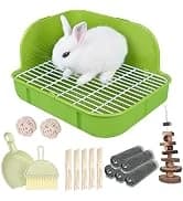 Rabbit Litter Box Bunny Litter Box Guinea Pig Potty Trainer Corner Bedding Pet Potty Pan for Rabbit Guinea Pig — collection imagery
