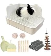 Rabbit Litter Box Bunny Litter Box Guinea Pig Potty Trainer Corner Bedding Pet Potty Pan for Rabbit Guinea Pig — collection imagery