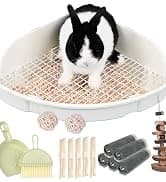 Rabbit Litter Box Bunny Litter Box Guinea Pig Potty Trainer Corner Bedding Pet Potty Pan for Rabbit Guinea Pig — collection imagery