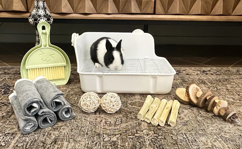 Rabbit Litter Box Bunny Litter Box Guinea Pig Potty Trainer Corner Bedding Pet Potty Pan for Rabbit Guinea Pig — Bunny Litter Box Rabbit Litter Box — Ferret Litter Box Bedding, Corner Litter Box for Rabbit, Guinea Pig, Rat, Hamster, Ferret, Gerbil