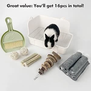 Rabbit Litter Box Bunny Litter Box Guinea Pig Potty Trainer Corner Bedding Pet Potty Pan for Rabbit Guinea Pig — Great value: For the same price — you'll get about 16pcs in total