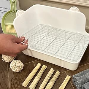 Rabbit Litter Box Bunny Litter Box Guinea Pig Potty Trainer Corner Bedding Pet Potty Pan for Rabbit Guinea Pig — collection imagery