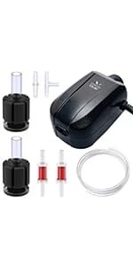Aquarium Air Pump Dual Outlet Fish Tank Aerator with Accessories for 5-200 Gallon Tank — product details