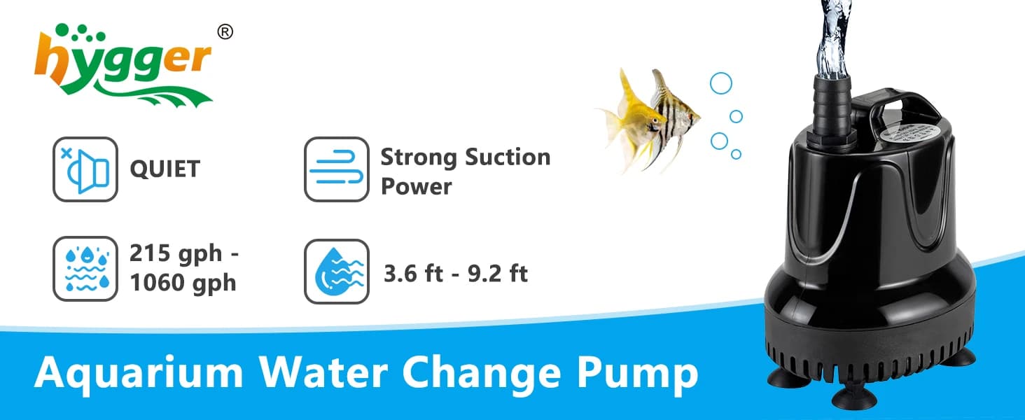 400 GPH Quick Water Change Aquarium Pump Submersible Fountain Water Pump Fish Tank Pond Drain Transfer Pump — product details