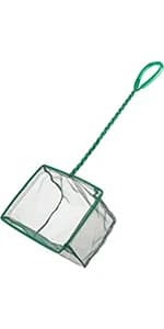 Aquarium Fish Net with Braided Metal Handle Square Net with Soft Fine Mesh Sludge Food Residue Wastes Skimming — product details