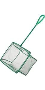 Aquarium Fish Net with Braided Metal Handle Square Net with Soft Fine Mesh Sludge Food Residue Wastes Skimming — product details