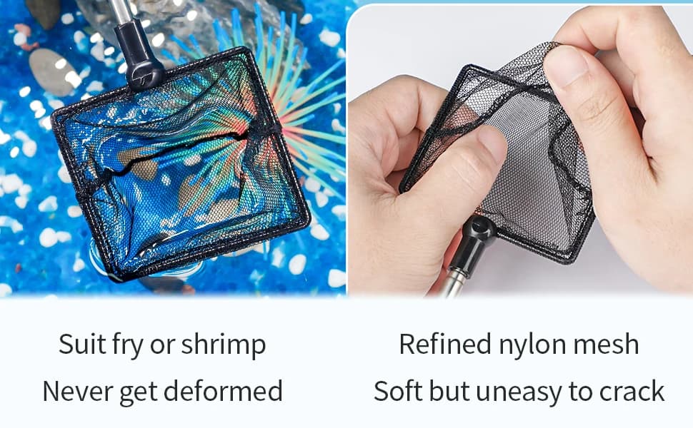 Aquarium Fish Net with Extendable 9-24 Inch Long Handle for Betta Fish Tank Small Koi Pond and Pool — product details