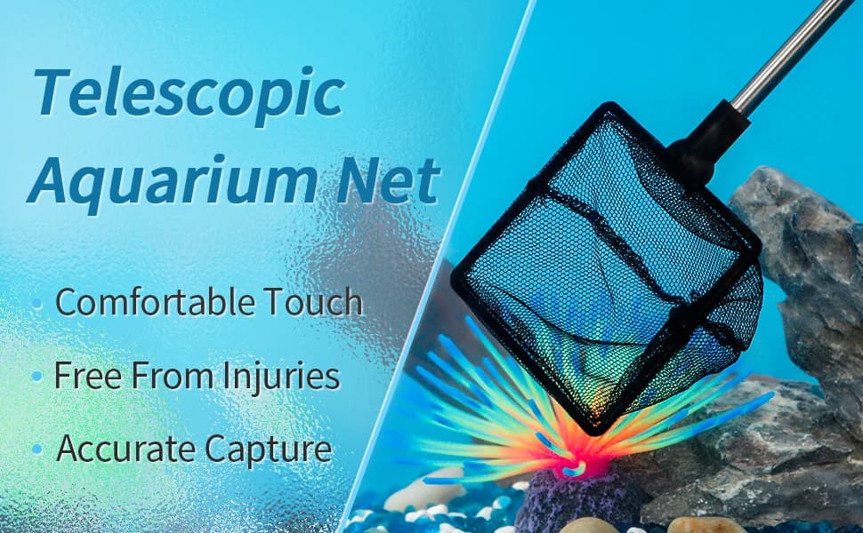 Aquarium Fish Net with Extendable 9-24 Inch Long Handle for Betta Fish Tank Small Koi Pond and Pool — product details