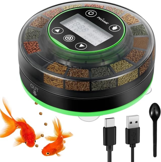 Automatic Fish Feeder for Aquarium Portion Control and Moisture-Proof