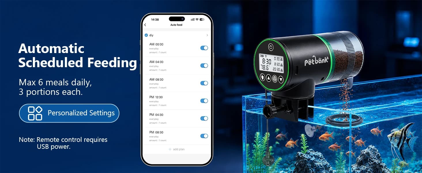 WiFi Automatic Fish Feeder for Aquarium with Temperature Monitoring — product details