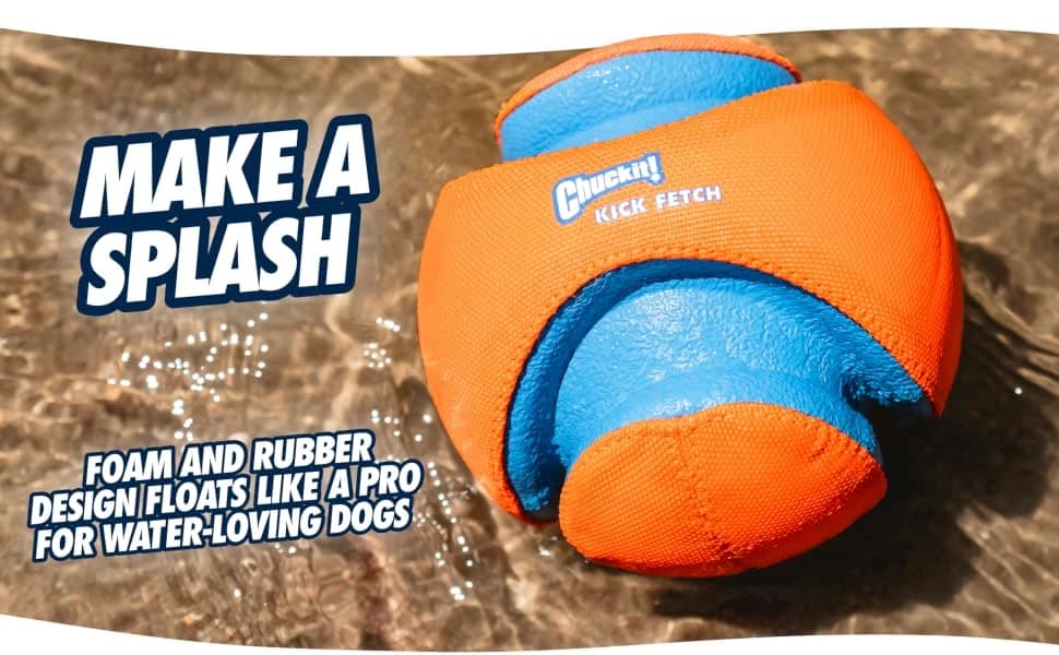 Kick Fetch Ball Dog Toy — Large, 8in, for Large Dogs, Floats — product details