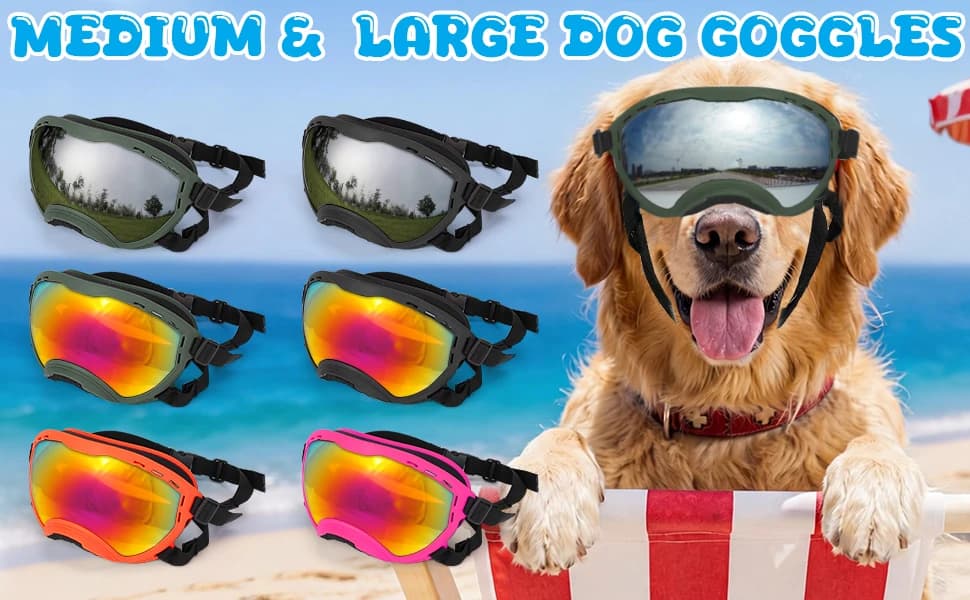 Dog Goggles for Large Dogs — UV Wind Dust Fog Protection — product details