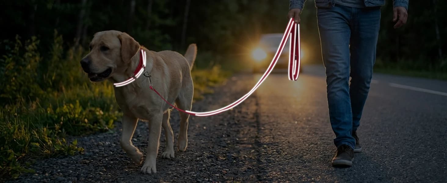 Martingale Collar for Dogs — Escape Proof No Pull — 360° High-Visibility for Night Walks