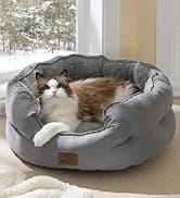 360°Oval Bolster Orthopedic Dog Beds Large Sized Dog — 35" Grey — collection imagery