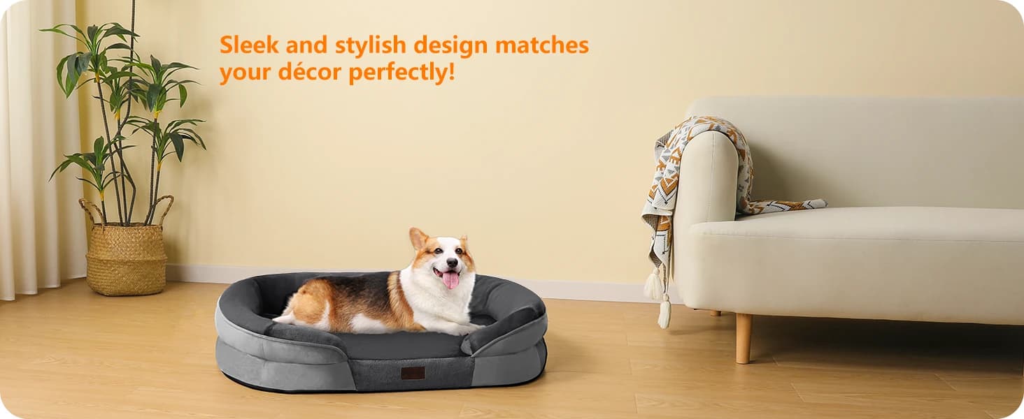 Orthopedic Waterproof Medium Dog Bed Sofa — Gel Memory Foam — product details