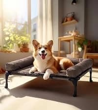 Outdoor Elevated Dog Bed with Waterproof Bolster Cushion — collection imagery