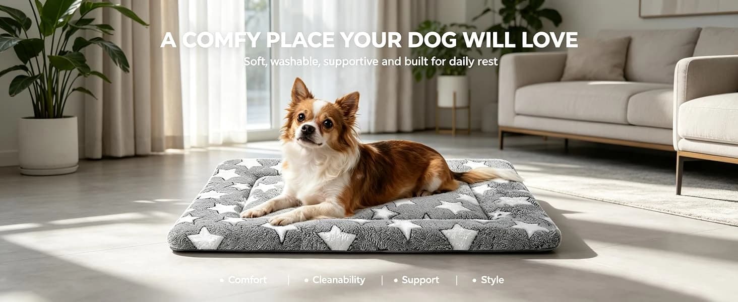 Dog Bed Mat – Soft and Comfortable Dog Kennel Pad for Crate – Durable Crate Bed & Mat for Dogs & Cats – Ideal — product details
