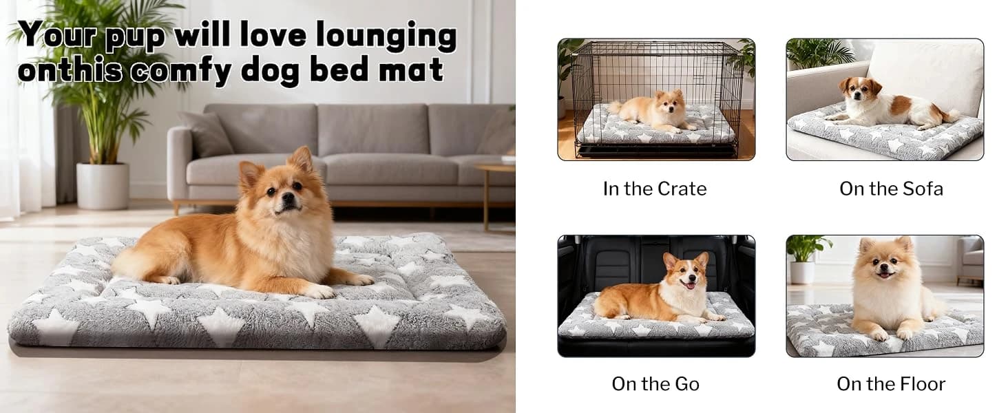 Dog Bed Mat – Soft and Comfortable Dog Kennel Pad for Crate – Durable Crate Bed & Mat for Dogs & Cats – Ideal — product details