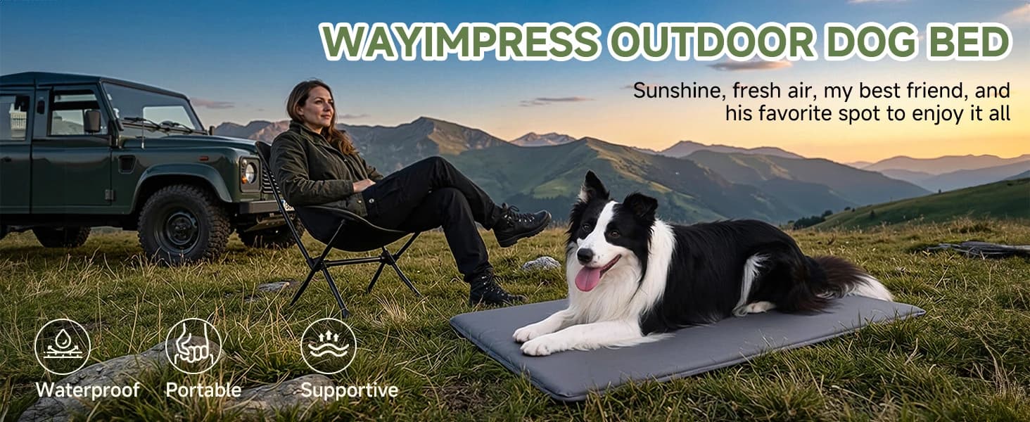 Outdoor Dog Crate Pad Bed — Reversible Waterproof Wipeable Kennel Mat — product details