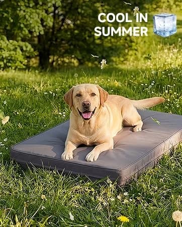 Outdoor Dog Crate Pad Bed — Reversible Waterproof Wipeable Kennel Mat — collection imagery